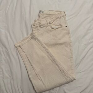 Abercrombie & Fitch Beige High-Rise Jeans
